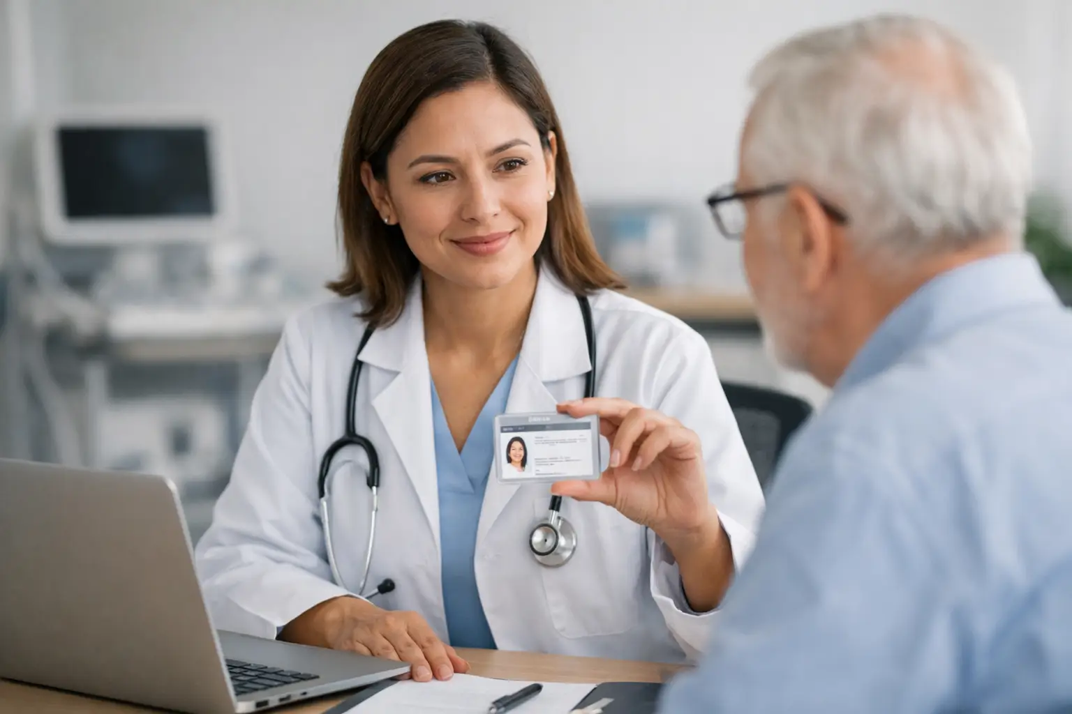 Perfil médico con cédula visible y verificable